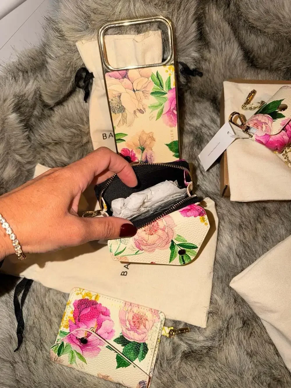 Bandolier Rae Magnet Duet Essentials Set in Ceci Ivory Floral/Gold